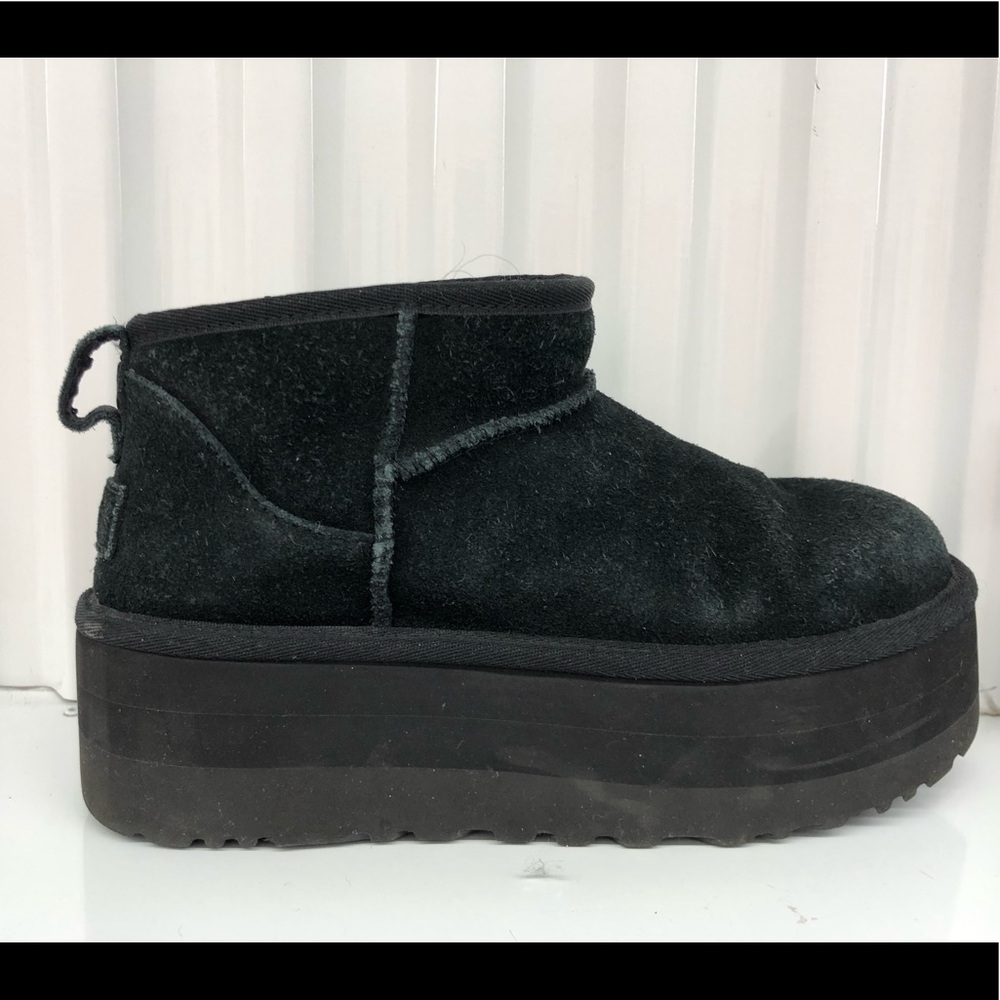UGG Black Platform Booties Size 8